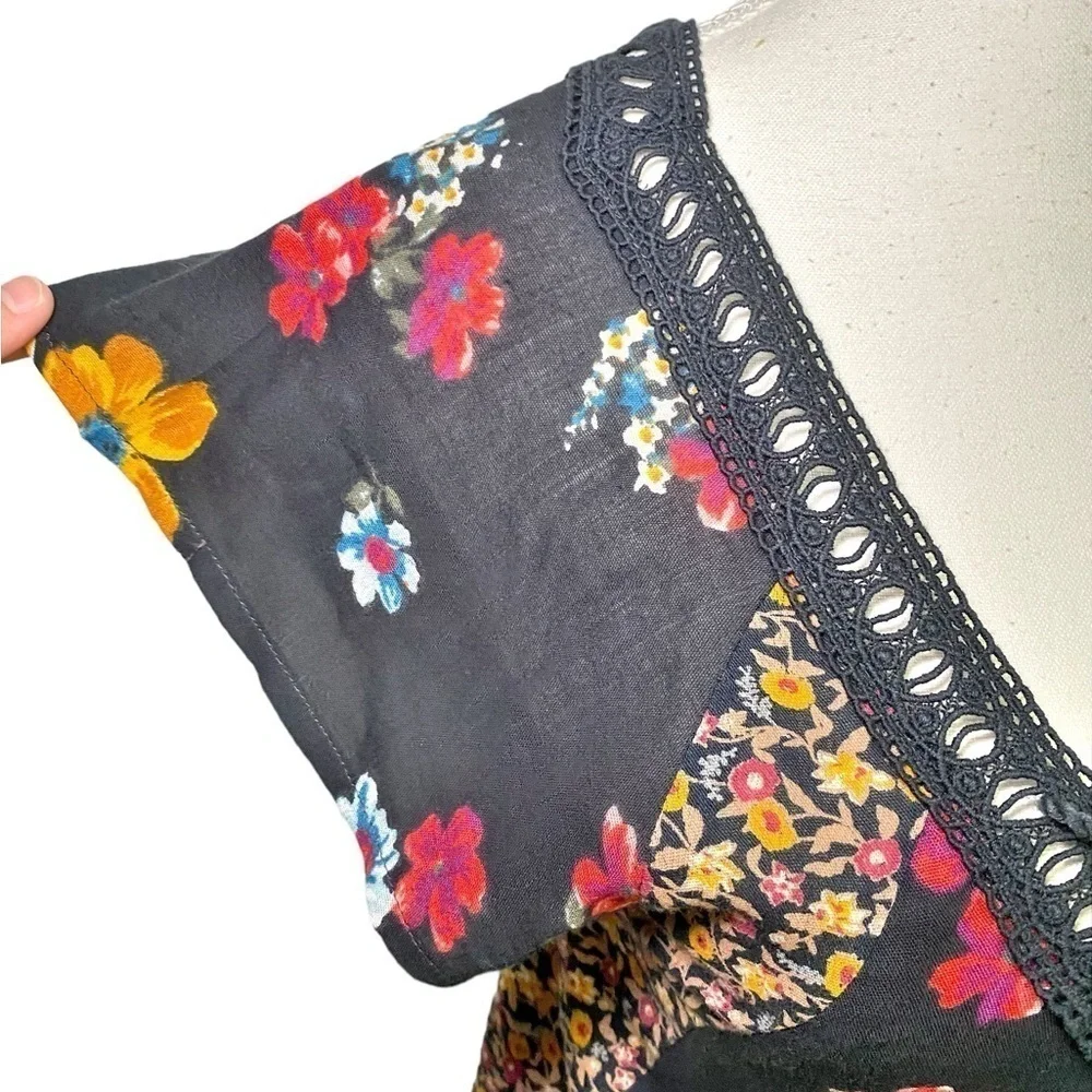 Hollister Y2K Baby Doll Patchwork Bohemian Floral Top - Picture 6 of 14